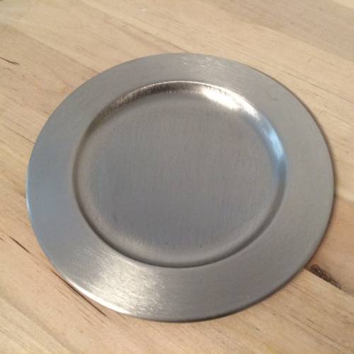 Kerzenteller silber für Kerzen 8 - 9 cm