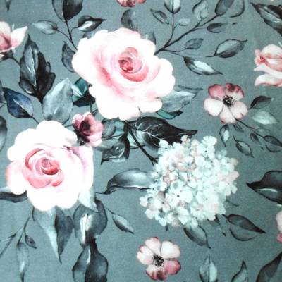 Reststück edler Rosenjersey grau 0,5m