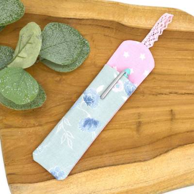 Stickdatei Etuis Stifteetui schmal für einen oder zwei Kugelschreiber aus Bumwollstoffen