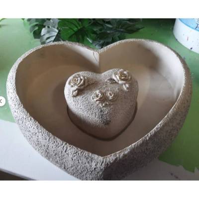 Latexform Latexgießform Herz Pflanzschale mit Innenherz Mold
