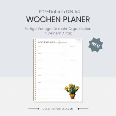 Wochenplaner PDF Datei A4  