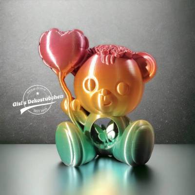 3D Gedruckt - verliebter Teddybär Statue - Design by Koza Design
