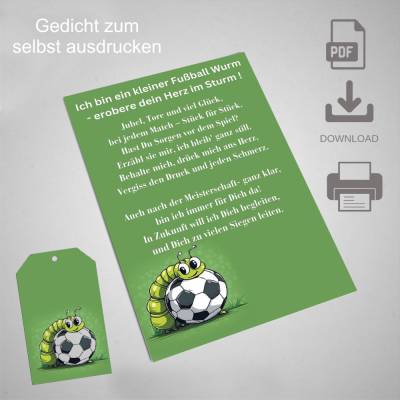 Fußball EM, Gedicht für Glückswürmchen, Download PDF