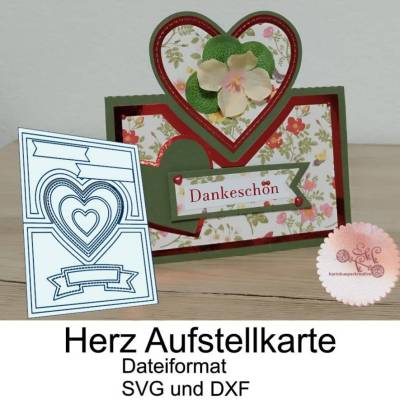 Plotterdatei Herz Aufstellkarte
