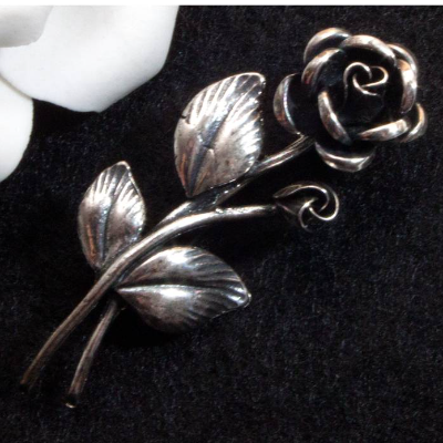 Vintage Silber Rosen Brosche, Teka signiert, Theodor Klotz, 925er, Tracht, Trachtenbrosche, Pforzheim, Trödel Dings da