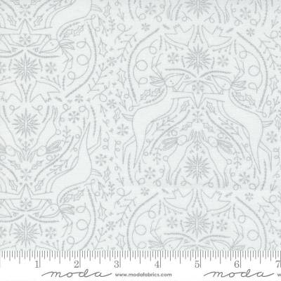 Patchworkstoff Moda Merrymaking Silverbells Weiß Silber Baumwolle Weihnachten 110cm