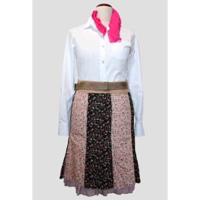 Damen Sommer Rock | Patchwork Art Altrose/Schwarz