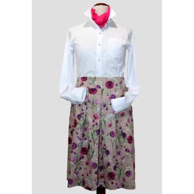 Damen Sommer Rock | Motiv Floraler Druck in Sand-Pink