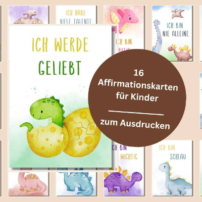 16 Affirmationskarten für Kinder PDF | Affirmationen zum Ausdrucken | Mutmacher sofort download | Ermutigungskarten