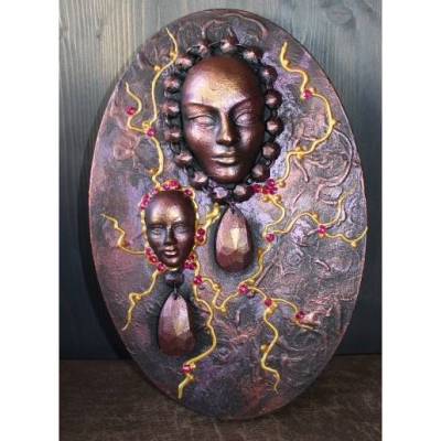 Collage GESICHTER & JUWELEN Acrylbild abstrakte Acrylmalerei Kunst direkt v. Künstler Malerei auf ovlem Keilrahmen