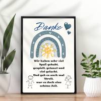 Abschiedsgeschenk Erzieher / Erzieherin | Kindergarten Danke zum selbst ausdrucken | Bild Poster - Digitaler Download Bild 1