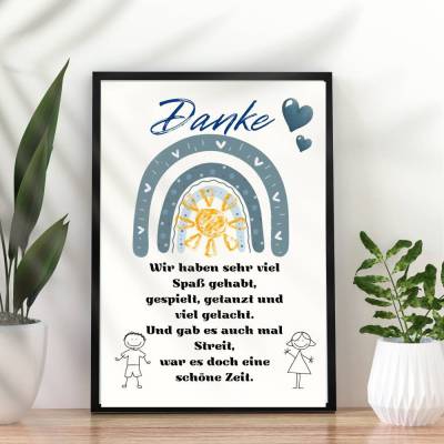 Abschiedsgeschenk Erzieher / Erzieherin | Kindergarten Danke zum selbst ausdrucken | Bild Poster - Digitaler Download