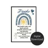 Abschiedsgeschenk Erzieher / Erzieherin | Kindergarten Danke zum selbst ausdrucken | Bild Poster - Digitaler Download Bild 2