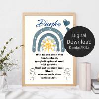 Abschiedsgeschenk Erzieher / Erzieherin | Kindergarten Danke zum selbst ausdrucken | Bild Poster - Digitaler Download Bild 4
