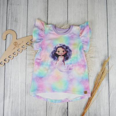 Cutie Shirt mit Flügelärmel - bunt mit Meerjungfrau-