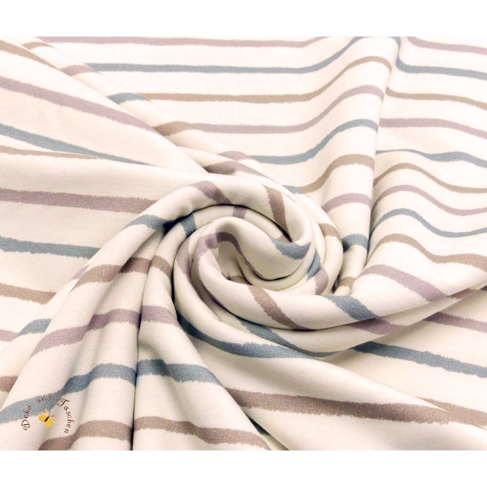 19,90 EUR/m Meterware hochwertiger Baumwoll French Terry Streifen