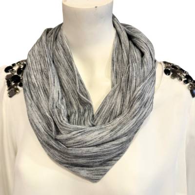 grauer Feinstrick Loopschal für Damen 