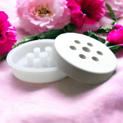 Blumenretter Gießform – Silikon Deckel mit 7 Löchern für Glücksglas, rund, DIY mit Raysin, Resin