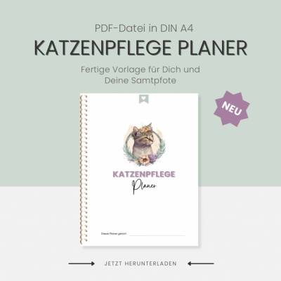 Katzenpflege Planer PDF Datei A4  | 8 Seiten | Download