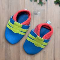 Lederpuschen Gr. 20/21, Krabbelschuhe, weiche Hausschuhe für Kinder aus Bioleder Bild 2