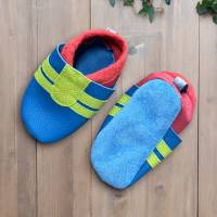 Lederpuschen Gr. 20/21, Krabbelschuhe, weiche Hausschuhe für Kinder aus Bioleder Bild 3