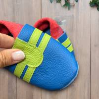 Lederpuschen Gr. 20/21, Krabbelschuhe, weiche Hausschuhe für Kinder aus Bioleder Bild 5