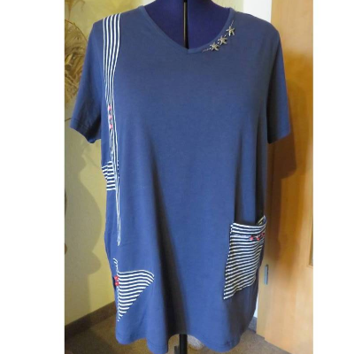 Sonne, Sommer, Waterkant, detailverliebtes Shirtkleid für den Sommer, Größe 52