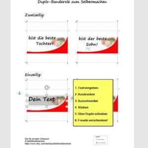 Duplo-Banderole Vorlage DIY – Download für Word & LibreOffice | Individuell gestalten Bild 2