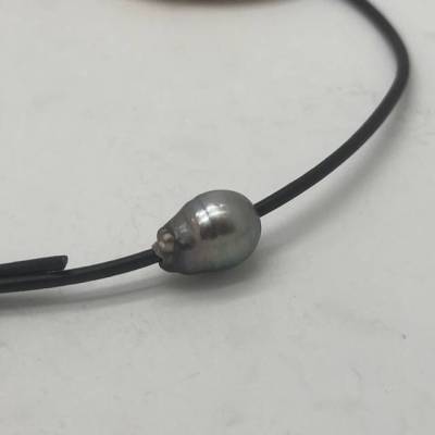 Lederschmuck zweiteilig mit Tahiti-Perlen, lässiger Urlaubsschmuck unisex, Strandleben