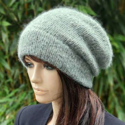 Beanie, Wolle, Alpaka, salbeigrün, Strickmütze, Mütze, Wollmütze, Wintermütze, gestrickt