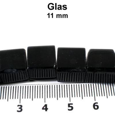 Glas - Perlen - schwarz - ca. 10 mm - Loch ca. 1,5 mm 