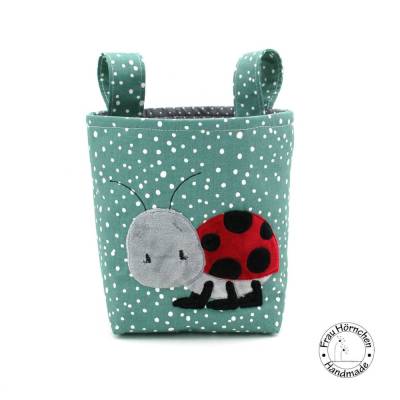 Lenkertasche für Laufrad (gefüttert mit beschichteter Baumwolle) * Dreirad * Marienkäfer * Wunschname