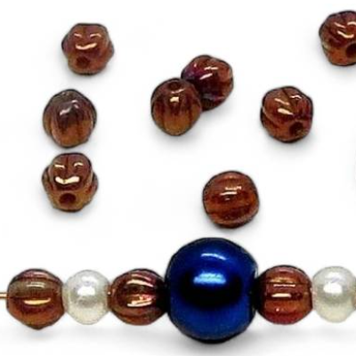  20 Böhmische Glasperlen Melone Bronze Smoke 6mm Spacer Zwischenperlen