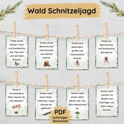 Wald Schnitzeljagd für Kinder mit 33 kleinen Waldabenteuern zum Suchen und Finden