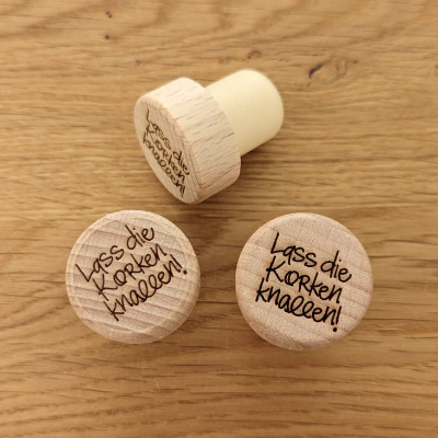 Weinflaschenverschluss / Weinkorken / Flaschenverschluss mit Lasergravur