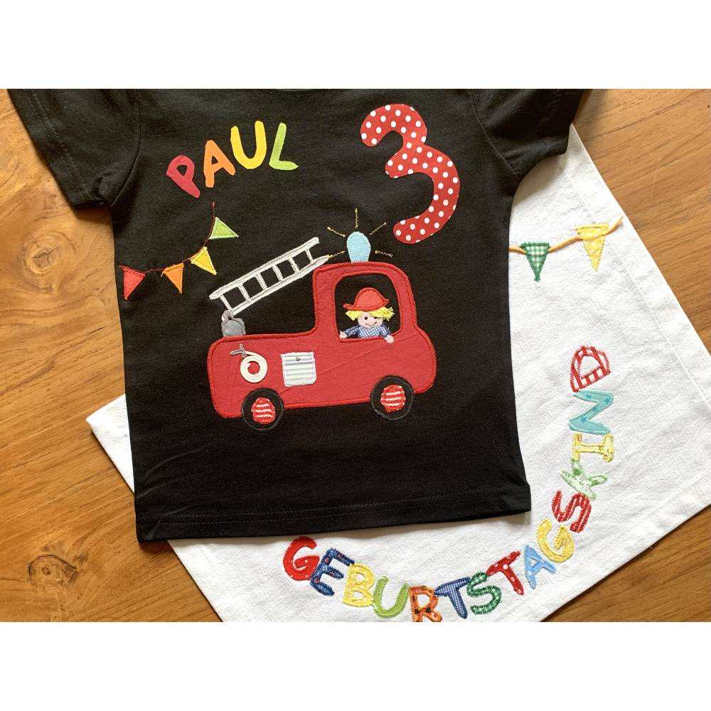 Feuerwehr Baby Body Langarm Mit Namen - Personalisiert Geschenk | Bio Baumwolle