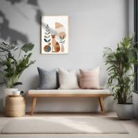 Stillleben mit Katze | modern, minimalistisch, neutral, beige | Boho Retro Wandkunst| Druckbarer Digitaler Download Bild 2