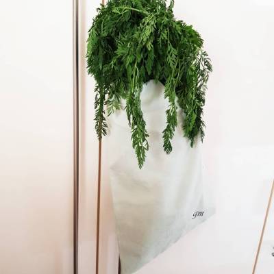 Extra langer Stoffbeutel grün mit Zugband – wiederverwendbar & waschbar zur Aufbewahrung von Lebensmitteln