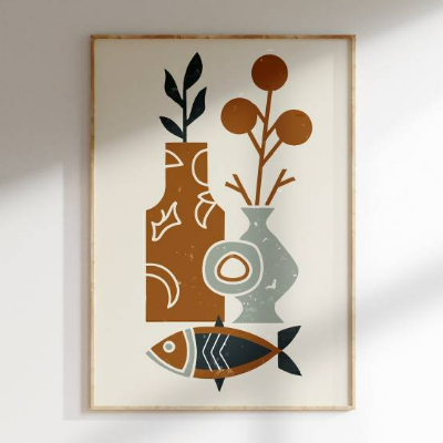 Stillleben Poster Last Minute Geschenk | geometrisch, minimalistisch | Boho Bild| Digitaler Download selbst ausdrucken