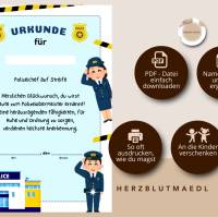 Mitgebsel Polizei Party A4 - Urkunde Polizei für den perfekten Polizeigeburtstag zum ausdrucken als PDF-Datei Bild 2