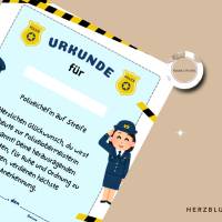 Mitgebsel Polizei Party A4 - Urkunde Polizei für den perfekten Polizeigeburtstag zum ausdrucken als PDF-Datei Bild 4