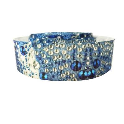 Ripsband 25mm Tropfen blau weiß 1054 Ripsband Geschenkband Regentropfen
