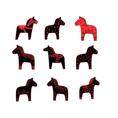 Dalapferd Schwedisch Skandinavisch Bundle - SVG Download Datei - Plotterdatei - Basteln - DIY - Cricut -  