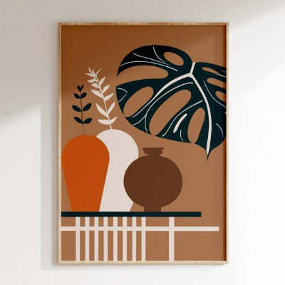 Stillleben | Modern Mid Century | Last Minute Geschenk | geometrisch, | Poster Digitaler Download selbst ausdrucken