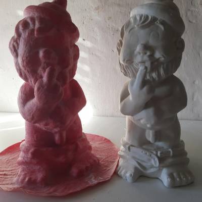 Latexform Latexgießform nackter Gartenzwerg Stinkefinger Mold 