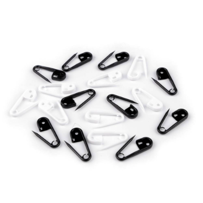 Maschenmarkierer Sicherheitsnadeln schwarz weiß Kunststoff