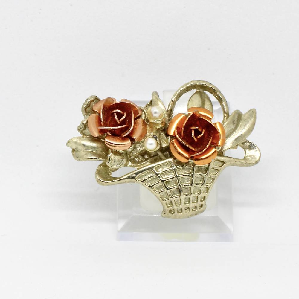 KristLand Blumen Brosche Weiß - Retro Rose Mit Zirkonia & Perle Für Damen