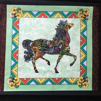 Baumwollstoff Motiv Pferd