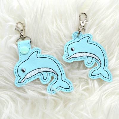 Stickdatei Delfin Schlüsselanhänger ITH Stickdatei