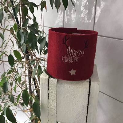 ToilettenpapierBanderole  KlopapierBanderole  Freche Sprüche  Geschenk  Unikate - merry christmas auf weinrot